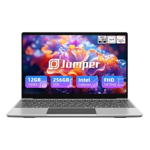 Jumper EZbook S5 Portátil 14″ Pantalla Full HD 1920×1080, Procesador Intel Celeron 2,4GHz Gráficos HD 500, 12GB RAM+256GB SSD Ampliable TF, Batería 4800mAh, Puertos USB Tipo-C Mini HDMI