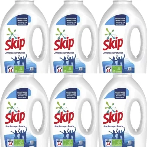 6bote*24lavados Skip Limpieza profunda Detergente líquido 24 lavados