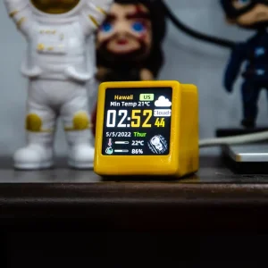 Reloj Digital Meteorológico de Escritorio WiFi GeekMagic Super Cool Mini con Pantalla LCD IPS, Gadget para Decoración