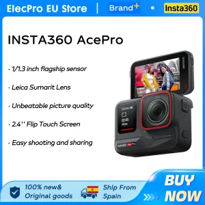 Cámara de Acción Resistente al Agua Insta360 Ace Pro Diseñada con Sensor Leica de 1/1.3″ Reducción de Ruido por IA para una Imagen Mejorada 4K120fps Original