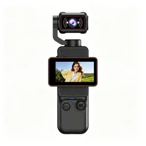 Cámara de Acción con Grabador de Video para Vlogs 270 °   Cámara de Bolsillo con Lente de Rotación Automática, Pantalla Táctil de 1.97 Pulgadas, Gimbal Portátil-ABWO