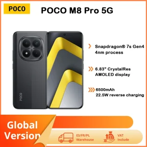 Teléfono Inteligente POCO M8 Pro 5G Versión Global Snapdragon 7s Gen 4, Pantalla de 6.83 Pulgadas 1.5K 120Hz, 6500mAh, Batería de 100W, NFC