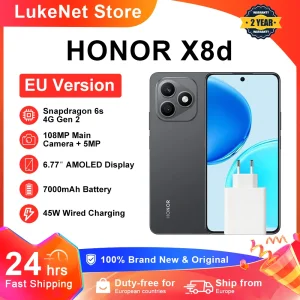Smartphone HONOR X8d versión EU, Snapdragon 6s 4G Gen 2, pantalla AMOLED de 6.77 pulgadas, batería de 7000 mAh, carga superrápida de 45W, cámara principal de alta definición de 108MP, IP65
