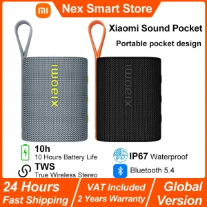 Versión global Xiaomi Sound Pocket, altavoz inalámbrico portátil, combo estéreo TWS, duración de la batería de 1000mAh 10h, IP67 Bluetooth 5.4