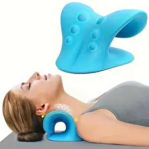 Relajador de cuello y hombros Eva de 1 pieza, relajación del cuello y alineación de la columna cervical, almohada de masaje espinal, masajeador de estiramiento de cuello