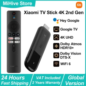 Xiaomi TV Stick 4K 2.ª Generación, WiFi 6, Reproductor Multimedia Portátil, Netflix, Asistente de Google, Google TV, Dongle Smart TV BT5.2