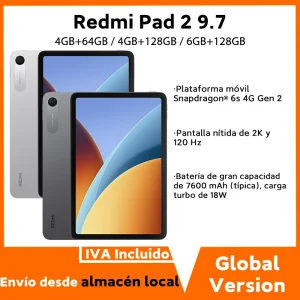 Versión Global Xiaomi Redmi Pad 2 9.7 Snapdragon 6s 4G Plataforma Móvil Gen 2 Pantalla 2K 120Hz Batería Masiva de 7600mAh Tablet Xiaomi
