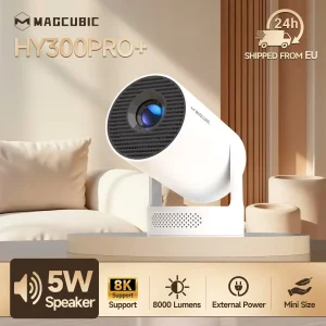 Proyector Portátil Magcubic HY300 Pro+ 8K Android 14, 8000 Lúmenes, WiFi 6, BT5.4, Cine en Exteriores, Altavoz HiFi de 5W, Compatible con 720P HD