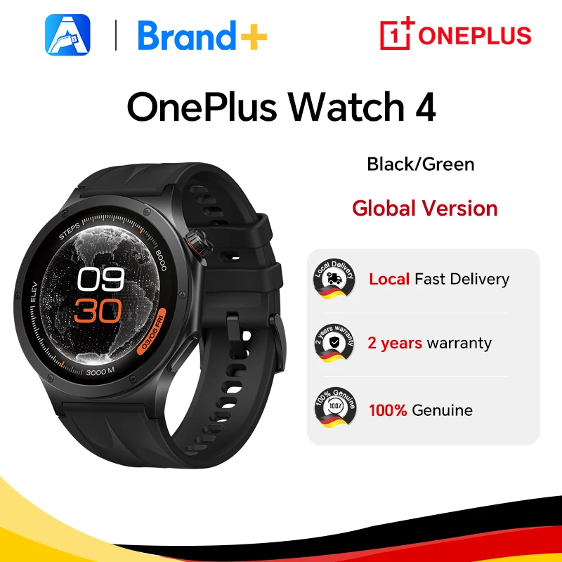 Versión global del reloj inteligente OnePlus Watch 4, 1,5 pulgadas, Wear OS by Google, Snapdragon W5, hasta 16 días de autonomía, Google Wallet