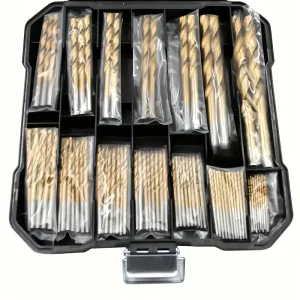 Juego de brocas de acero de alta velocidad recubiertas de titanio, eje hexagonal, brocas helicoidales en espiral recta para perforación de Metal, madera y plástico, 50/99 Uds.