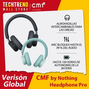 Versión global CMF Headphone Pro Hasta 100 horas de duración de la batería ANC bloquea hasta 99% de descuento Almohadillas intercambiables de ruido