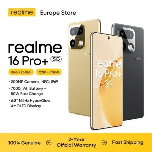 realme 16 Pro Plus 5G Smartphone 6.8», Batería de 7000mAh, NFC, Cámara de 200MP con OIS, IP69, Carga Rápida de 80W, Doble SIM, Pantalla AMOLED Curva de 144Hz, Next AI