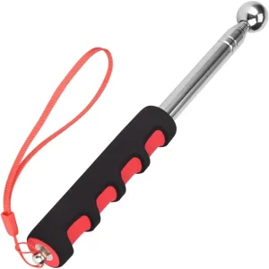 Bastón de Defensa Personal Retráctil, Martillo de Detección con Forma de Tambor, Rojo