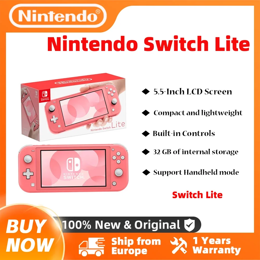 Nintendo Switch Lite 5,5 pulgadas LCD Nintendo Switch consola de juegos portátil 32G almacenamiento interno pantalla táctil Bluetooth 4,1