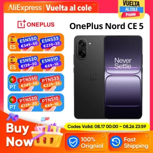 Versión Global del Teléfono Inteligente OnePlus Nord CE 5 5G 8GB+256GB 7100mAh 80W Cámara de 50MP con EIS+OIS Android 15 WiFi 6