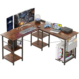 Escritorio industrial L Mesa ajustable 140/230cm