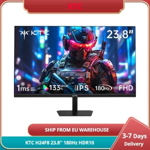 Monitor para Juegos Ktc H24F8 de 23.8» 1920*1080 16:9, Pantalla IPS Rápida, Frecuencia de Actualización de 180Hz, Tiempo de Respuesta de 1ms, Relación de Contraste de 1000:1, HDR10
