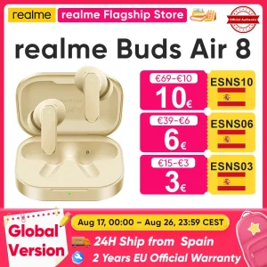 realme Buds Air 8 nuevos auriculares Bluetooth con asistente de IA, 55 dB y 58 horas de autonomía para realme 16 Pro Plus, realme GT y 8 Pro