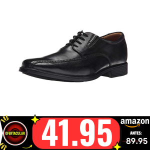 Clarks Tilden Walk, Zapatos Hombre, Negro Black Leather, 42 EU Ancho