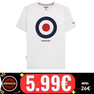 Lambretta Target Tee Hombre Camiseta SS3846-BLANCO