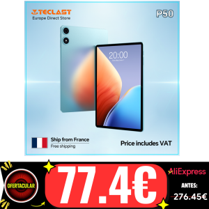 Tableta Teclast P50 con Android 14, Pantalla IPS de 11 Pulgadas, 14 GB de RAM (6+8 GB de Expansión), 128 GB de ROM, Unisoc T606 de 8 Núcleos, Cámara de 13 MP, 8000 mAh, Tipo C, 4G LTE