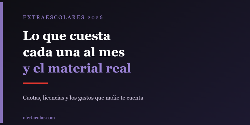 Extraescolares 2026: lo que cuesta cada una al mes y el material que hay que comprar de verdad
