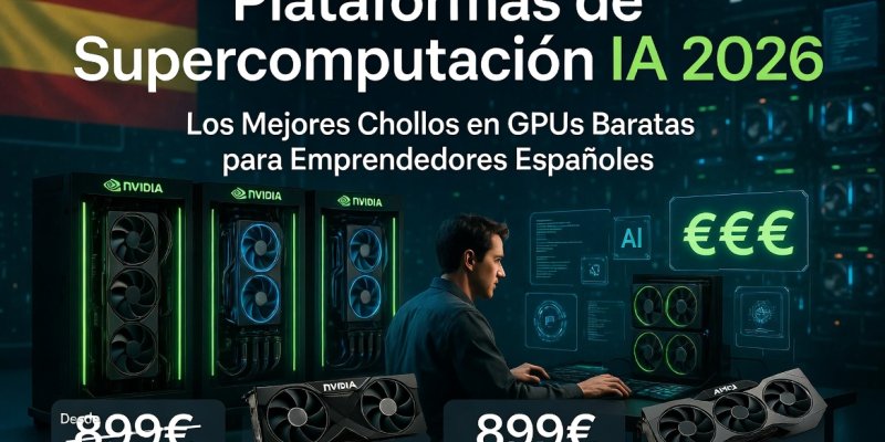 Plataformas de Supercomputación IA 2026: Los Mejores Chollos en GPUs Baratas para Emprendedores Españoles